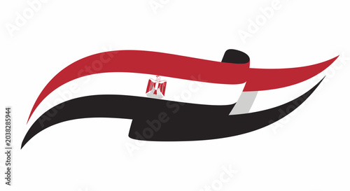 Fotografía Egypt Flag Wave Ribbon Banner - National Symbol Design