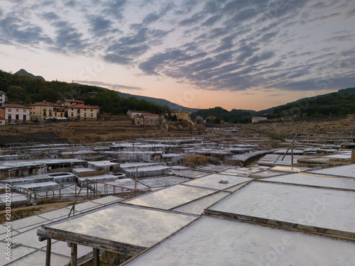 Konstfotografi Aereal view of Salinas de Añana, Spain
