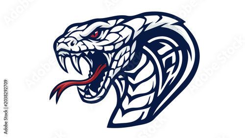 Foto Aggressive cobra snake head mascot logo design