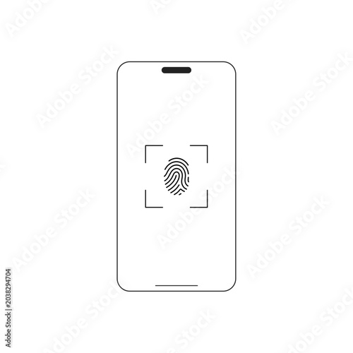 Fingerprint Authentication Icon Smartphone UI｜指紋認証アイコン スマホUIイラスト