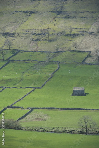 View over the valley near Kettlewell in Wharfedale in the Yorkshire Dales National Park