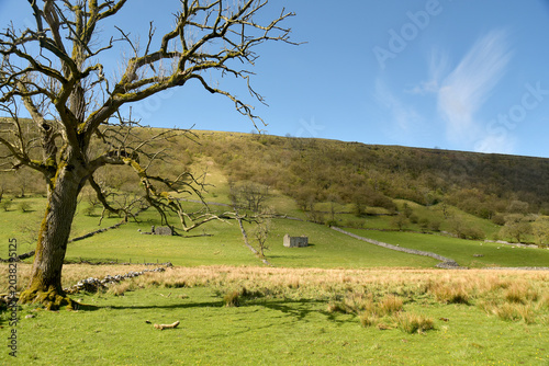 View over the valley near Kettlewell in Wharfedale in the Yorkshire Dales National Park
