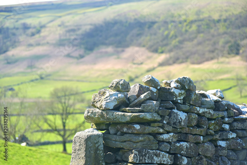 View over the valley near Kettlewell in Wharfedale in the Yorkshire Dales National Park