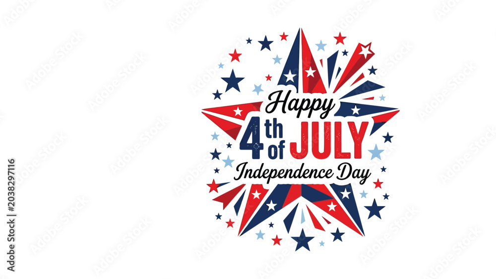Obraz premium Star illustration featuring patriotic colors marks the celebration of Independence Day in America.