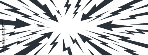 Foto Thunder vector manga for comic background burst and anime line radial
