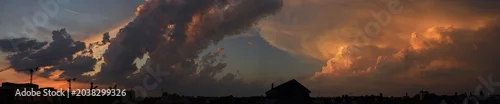 Panel kuchenny z motywem coucher de soleil, ciel orageux et nuages