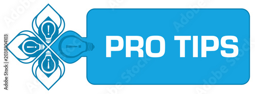 Pro Tips Bulbs Blue Design Element Left Box Text 