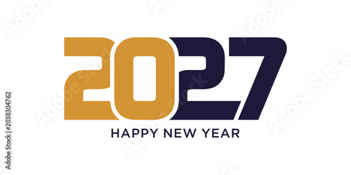 Happy new year 2027 design text vector illustration. New year celebration concept