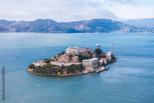 Obraz na płótnie Aerial view of Alcatraz Island, San Francisco, California, USA