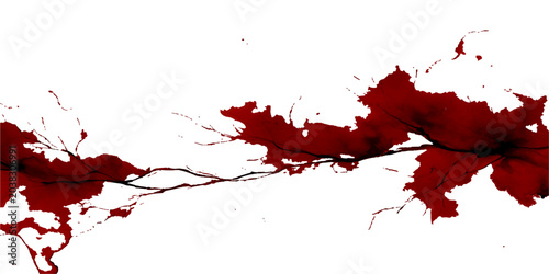 Red paint and ink splashes with a grunge splatter texture