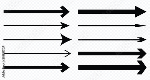 Obraz na płótnie Set of Black arrow pointing right. Arrow shape element