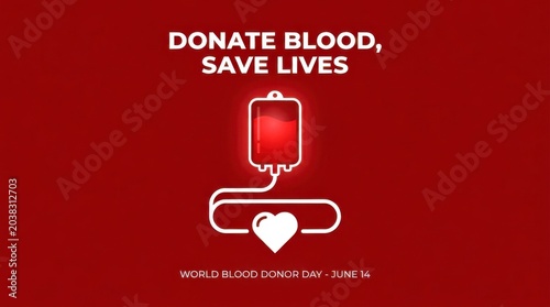 Blood Donation Illustration for World Blood Donor Day on June 14