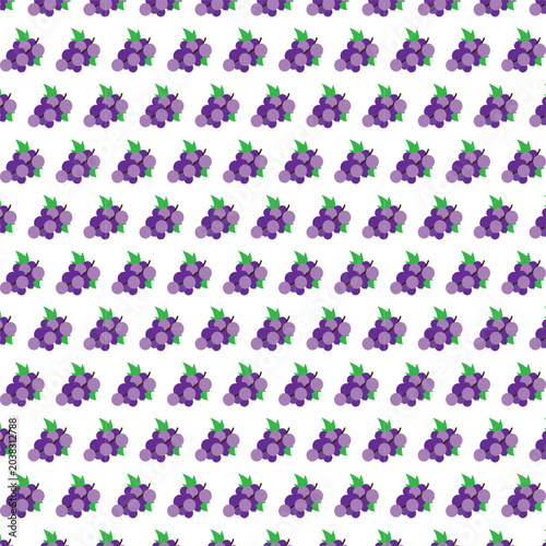 A seamless pattern with purple grapes