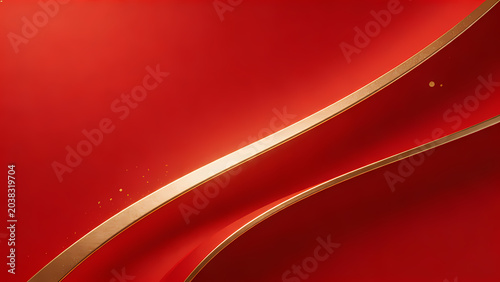 Golden curves on deep red background