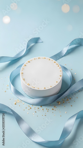 Elegant round cake with gold accents