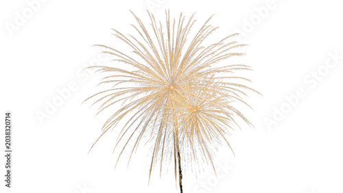 Foto Bright golden sparkling fireworks explosion festive holiday celebration token on