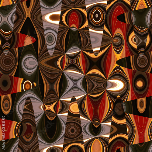 Abstract Geometric Fluid Pattern with Warm Earthy Tones and Liquid Distortion