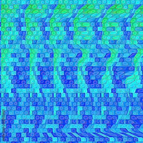 Fotografi Cat Hidden in Magic Eye Stereogram Optical Illusion