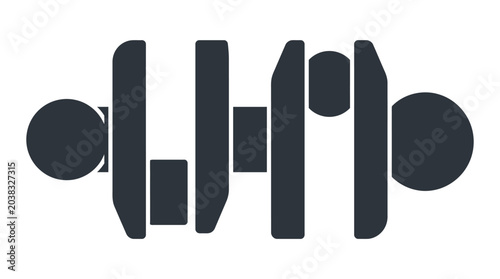 Foto Crankshaft Segment Vector Style Mechanical Illustration