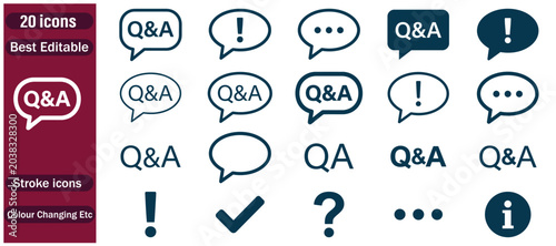 Photos Question and answer icon set