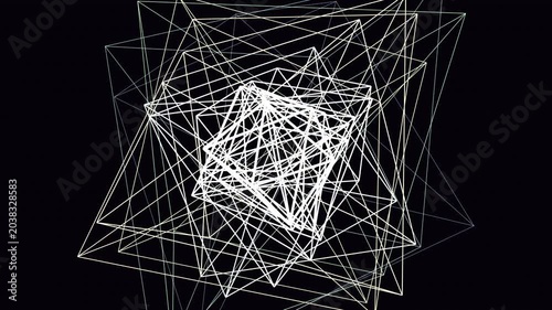 Abstract generative torus ring system - seamless 4K loop. Gyroscopic metallic rings orbit and pulse. Luxury, finance, and technology motion background.