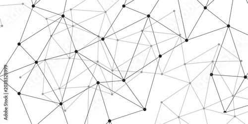 Foto Abstract network of interconnected nodes and lines, representing a complex digit