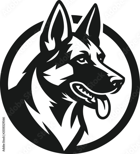 German shepherd dog head logo vector illustration
