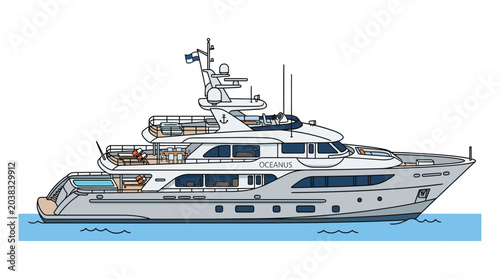 Obraz na płótnie Luxury Yacht For Sale | Superyacht Charter | Yachting Lifestyle Vector