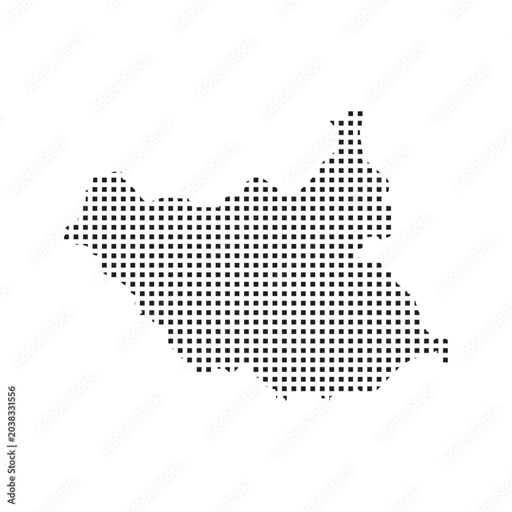 Obraz premium south sudan map pixel art Suitable for posters and web icons