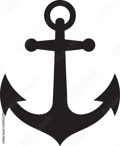 Obraz na płótnie Black traditional anchor icon