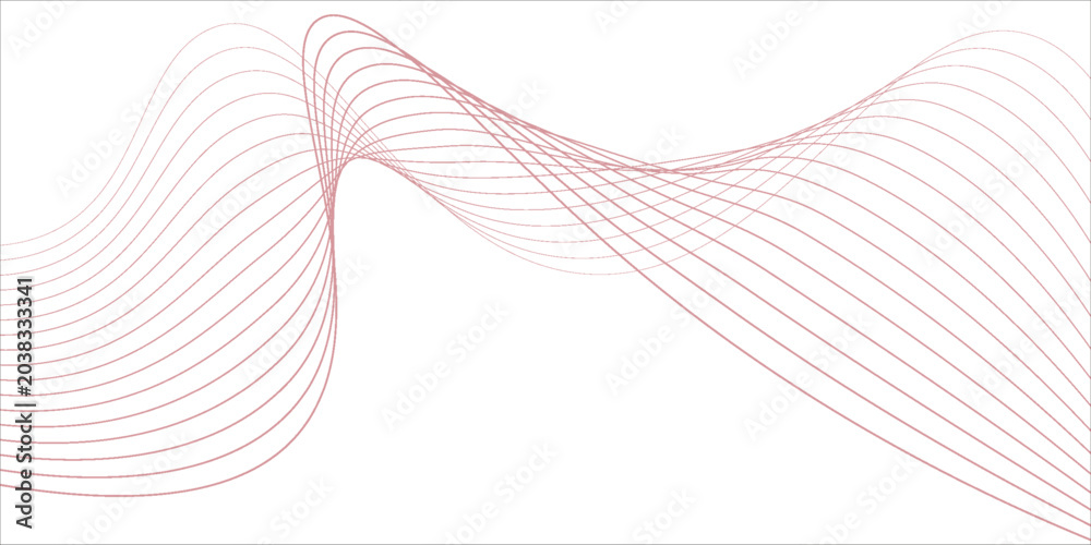Fototapeta premium Vector abstract simple red background with dynamic red waves, lines and particles