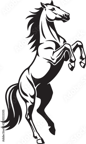 Majestic Horse Silhouette Vector Illustration Black and White