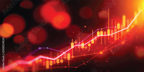 Schilderij op canvas Abstract red background with monitor heartbeat lines shines under a night disco