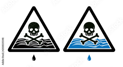 Tableau sur toile Toxic Warning Sign with Skull.