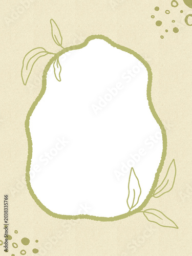 Aesthetic Pastel Green Organic Border Frame Great for Message Notes and Greeting Card Backgrounds