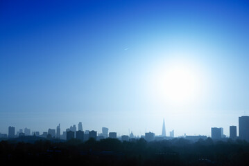 UK, London, skyline in backlight
