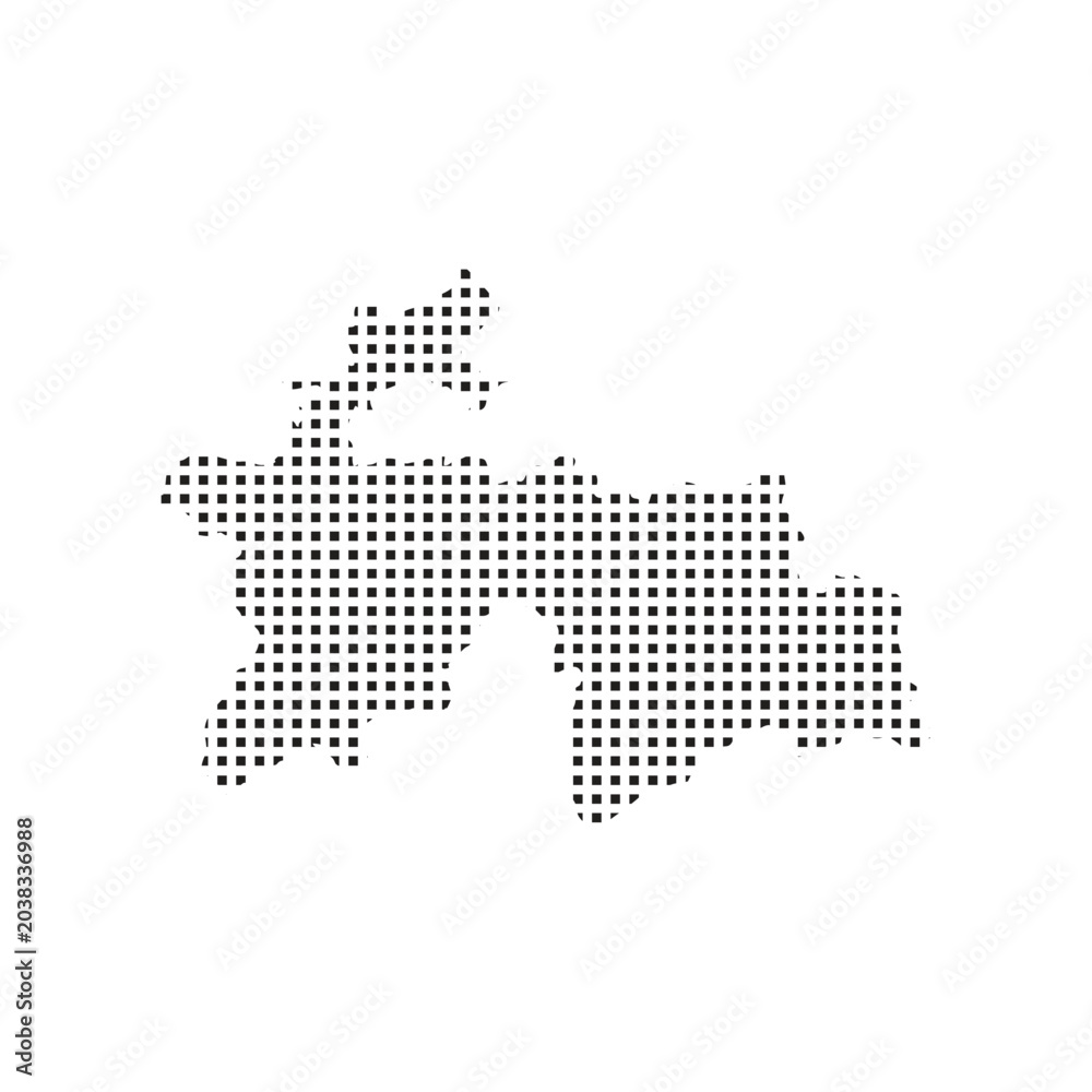 Fototapeta premium tajikistan map pixel art Suitable for posters and web icons
