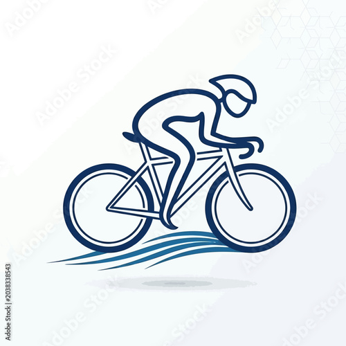 Canvas Print Cyclist rides bicycle quickly outdoors in a sporting event on a sunny day