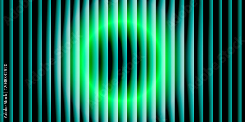Foto Futuristic abstract vertical stripes with vibrant green glowing circle in the ce