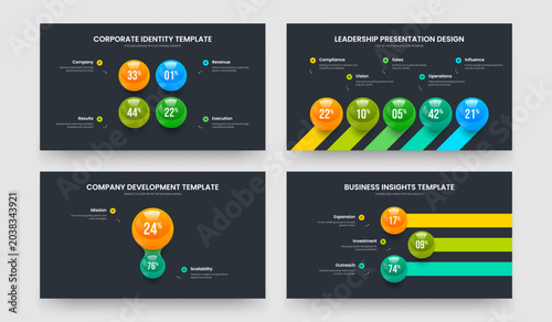 Colorful Innovation Four Five Two Three Step Diagram Presentation Design Vector Illustration Bundle. Medical Profile 4 5 2 3 Option Chart Frame Template Collection.