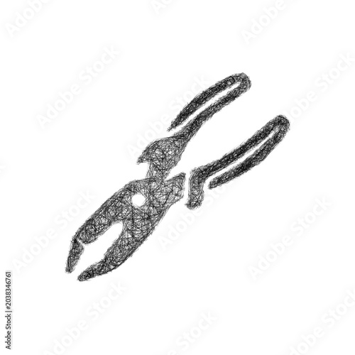 Photos Sketch black and white ironworker pliers icon design