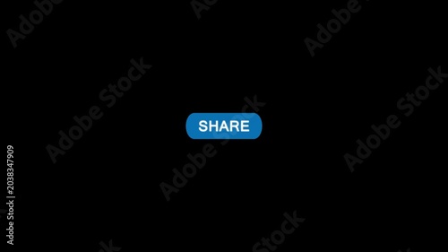 Click on share button with computer arrow cursor, Button Click or press apply button on transparent background. Perfect for vlog assets. animation template for video editing 4k alpha channel included.