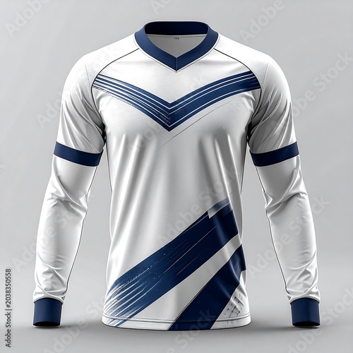 Gray hoodie with blue and black stripes front view.