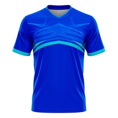 Blue tie dye short sleeve athletic T-shirt front view.