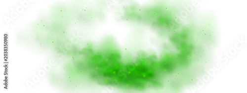 Εκτύπωση καμβά Green cloud with magic smoke and light particle background