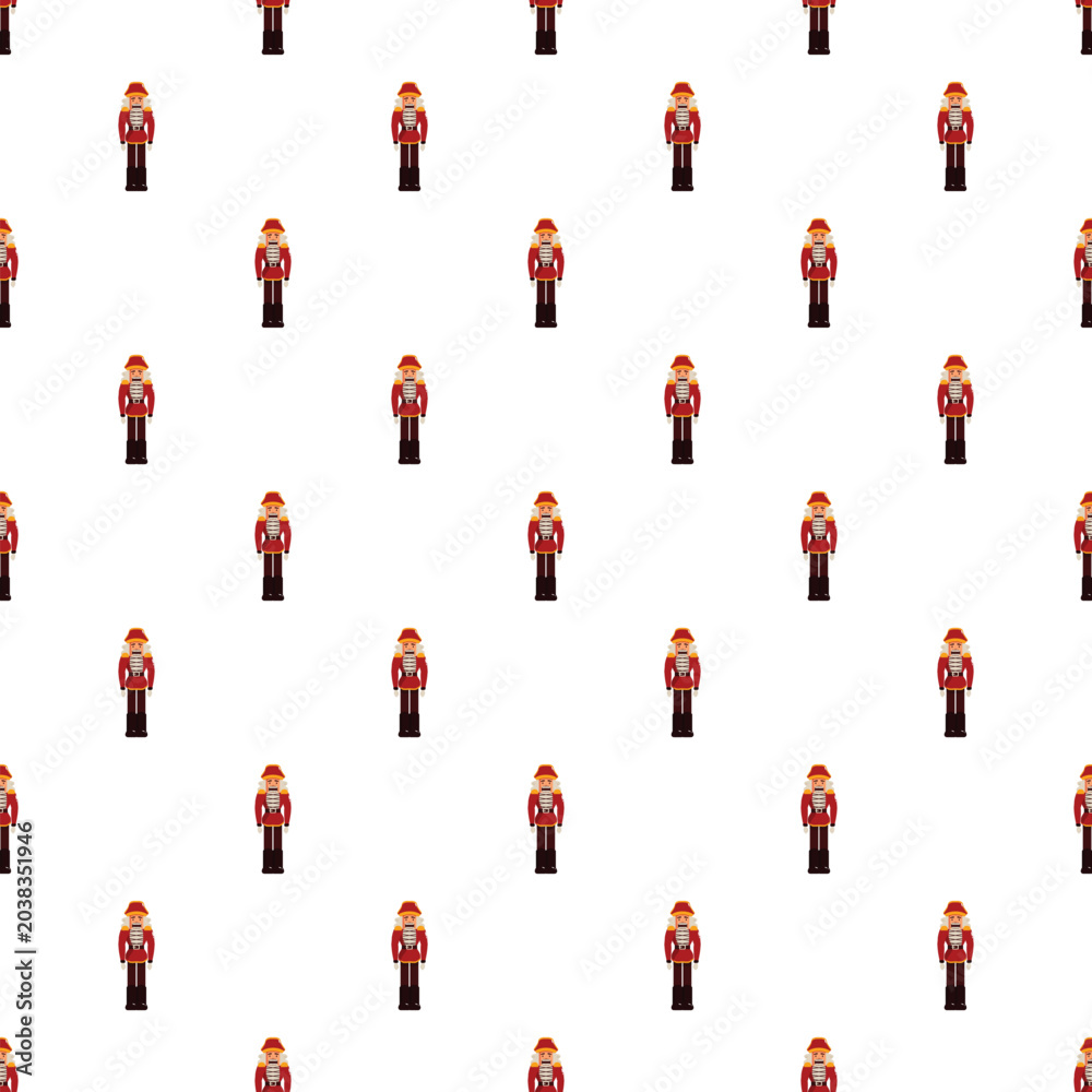 Obraz premium Nutcracker soldier toys forming a repeating pattern, representing holiday traditions and festive decorations
