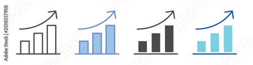 Foto Growth Icon Set With Multiple Styles Vector Illustration