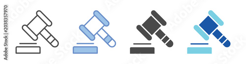 Photos Justice Icon Set With Multiple Styles Vector Illustration