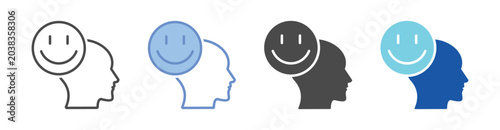 Konstfotografi Optimism Icon Set With Multiple Styles Vector Illustration