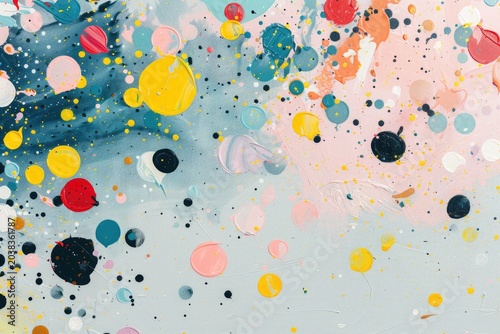 Abstract painting creating colorful splatter art background